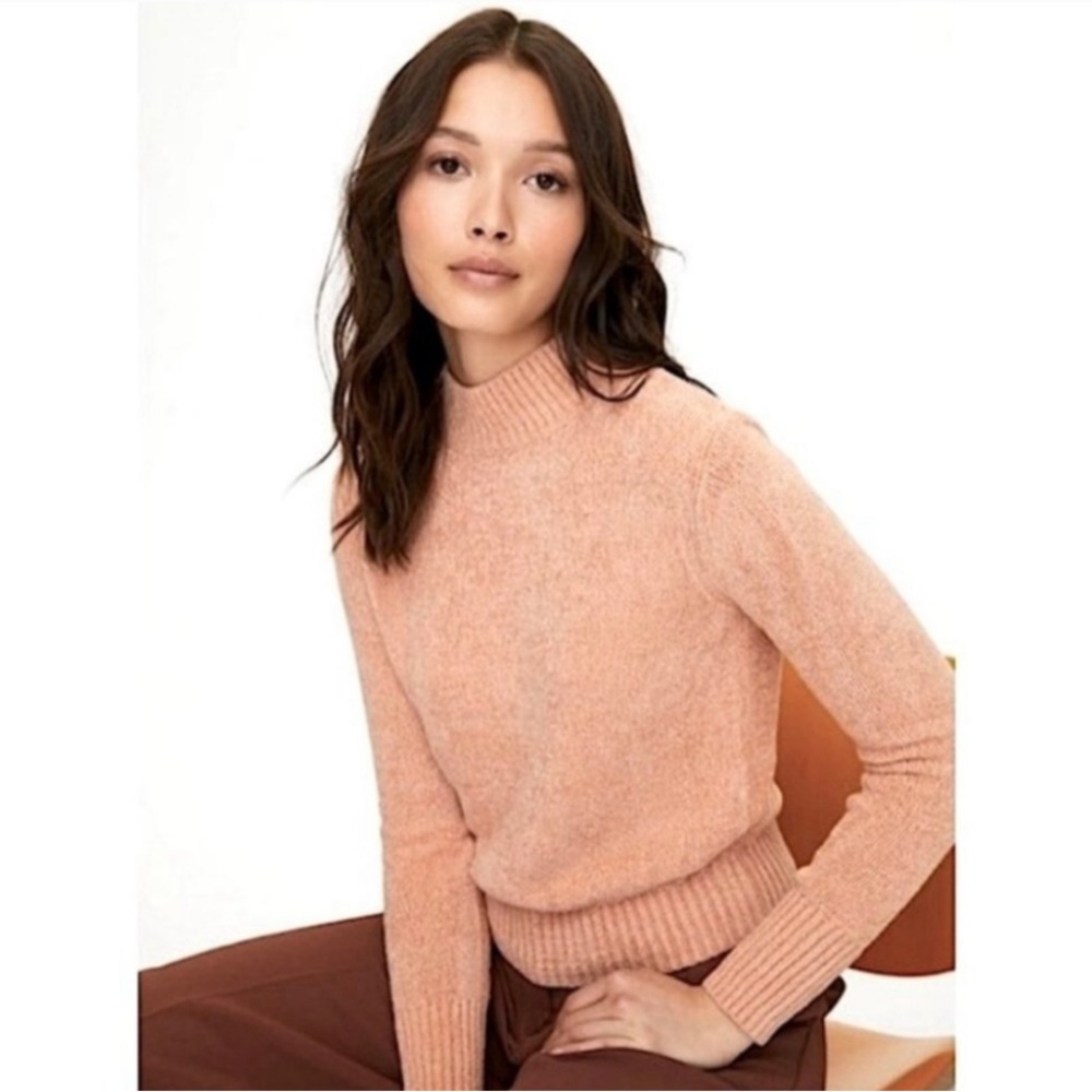 Aritzia Wilfred Corteta Orange Mock Neck Sweater Sz M